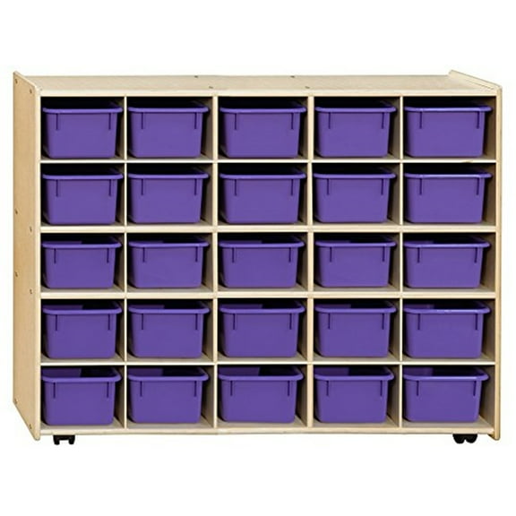 Contender C16009PPF-C5 (COO2Z) Contender Mobile 25 Tray Storage with Purple Trays - Assembled with Casters