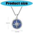 thumbnail image 3 of Stainless Steel Round Pendant Necklace Mens Spiritual Neck Jewelry Suitable for Matching Various Outfit and Occasion, 3 of 9