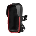 thumbnail image 2 of Soporte para teléfono de bicicleta, bolsa para ciclismo, pantalla táctil giratoria con funda para lluvia, bolsa impermeable para manillar de teléfono rojo y negro, 2 of 8
