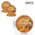thumbnail image 3 of 20 Pieces Large Thanksgiving Disposable Plates Fall Holiday Party Tableware Premium Pumpkin Turkey Printed Dinnerware, 3 of 6