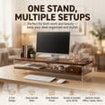 thumbnail image 4 of GYSIBAPO 2-Tier Acrylic Monitor Riser, Ergonomic Computer Stand with MDF Shelves, 50 lbs Capacity for Home Office Vanity, Walnut, 4 of 10