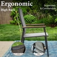 thumbnail image 4 of SUMMIT LIVING 7-Piece Outdoor Patio Dining Set, Patio Table with Umbrella Hole and Textilene Stackable Aluminum Chairs, Gray, 4 of 14