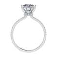 thumbnail image 3 of Veda Jewelry 14K White Gold Plated 1.67 Ct Princess Cut Moissanite Ring - Engagement Wedding Hidden Halo Ring - Solitaire with Accent Moissanite Ring for Her - Gift for Unforgettable Moments, 3 of 6