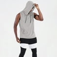 thumbnail image 4 of Chiccall Men's Summer Tops Athletic Gym Sleeveless Mesh Hoodie with Drawstring & Big Pocket Quick Dry Lightweight Breathable Activewear, 4 of 6