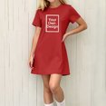 thumbnail image 6 of Auroural Girls Customized Customers Short Sleeve T Shirt Dress Casual Crew Short Sleeve Round-Neck Dress Kids, 6 of 9