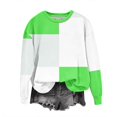 thumbnail image 3 of ShomPort Women's Color Block Crew Neck Sweatshirt Fall Striped Long Sleeve Drop Shoulder Sweatshirt Pullover Tops, 3 of 3