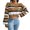 Khaki, variant on Vedolay Women's Sweaters Womens V Neck Long Sleeve Color Block Striped Casual Cable Knit Pullover Sweater,Khaki L