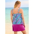 thumbnail image 2 of Swim 365 Women's Plus Size Longer-Length V-Neck Tiered-Ruffle Tummy Control Tankini Top, 2 of 6