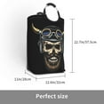 thumbnail image 3 of XMXT Collapsible Laundry Basket Hamper, Motorcycle Bullhorn Skull Large Laundry Bag Clothes Hamper with Aluminum Handle, 50L, 3 of 7