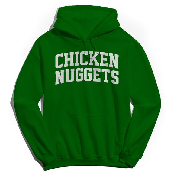 Chicken Nuggets Graphic Irish Green Men's Cotton Pullover Hoodie