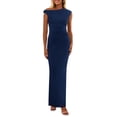 thumbnail image 1 of Vestido largo PRETTYGARDEN para mujer 2025, color azul marino, talla L, 1 of 9