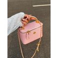 thumbnail image 3 of Women's Pink Woven Mini Crossbody Bag with Top Handle, 3 of 8