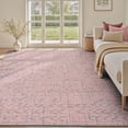 thumbnail image 2 of Pink Area Rug 5x7 Rugs for Living Room Bedroom High Low Textured Jacquard Boho Neutral Carpet - Non Slip Machine Washable Rug Dining Nursery Living Room Farmhouse Rug, 2 of 13