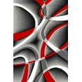 thumbnail image 6 of Premium 3D Hand Carved Modern 5x7 5x8 Rug Contemporary 2305 Gray Grey Red, 6 of 12