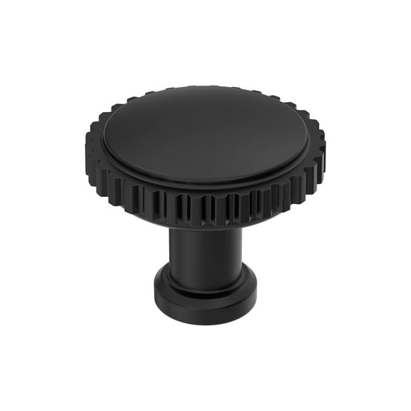 Amerock Farewind 1-1/4 inch (32mm) Diameter Matte Black Cabinet Knob