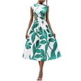 thumbnail image 1 of Vestido de Chaqueta para Mujeres Vestido Largo de Impresión sin Mangas, Elástico Transpirable para el Uso Diario, 1 of 8