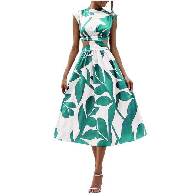 Vestido de Chaqueta para Mujeres Vestido Largo de Impresión sin Mangas, Elástico Transpirable para el Uso Diario