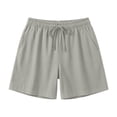 thumbnail image 3 of HKYNLAG Womens Cotton Linen Shorts Plus Size Elastic Waist Bermuda Shorts Casual Drawstring Lounge Shorts for 2026 Summer Vacation Mint Green XL, 3 of 6