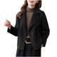 thumbnail image 2 of Chaqueta y abrigo de piel sintética de manga larga sin capucha para mujer, con solapa y doble botonadura, de lana corta, informal, holgada, blusa para mujer, 2 of 6