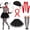 Mime, variant on 7PCS Mardi Gras Costume Accessory Set for Women, Tutu Skirts Mardi Gras Beads Carnival Headdress Mask Long Socks
