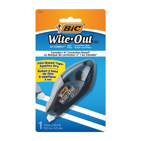 BIC Wite-Out Brand EZ Correct Correction Tape, White, Fast, Clean & Easy to Use, Tear-Resistant Tape, 1-Count pack