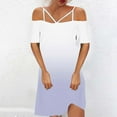 thumbnail image 1 of TIMIFIS Robe Courte d'Été pour Femme, Robe T-Shirt Décontractée, Bretelles Spaghetti Ajustables, Épaules Dénudées, Robe à Dégradé de Couleurs - Printemps/été, 1 of 4
