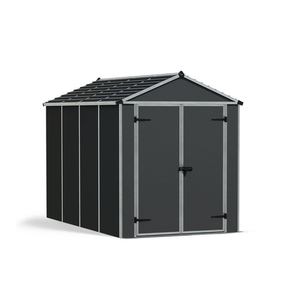 Palram - Canopia Rubicon 6' x 10' Polycarbonate/Aluminum Shed - Gray