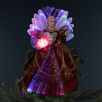 purple dressed black angel christmas tree topper Angel African American Hot Pink and This tree topper has a universal design that fits any tree and is adapter operated with a long 10 ft Northlight Color Changing Fiber Optic