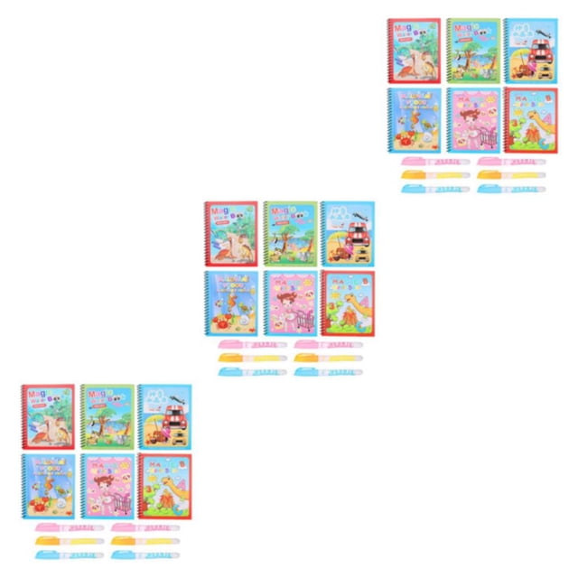 bedienty 6piece Reusable Water Drawing Book For Children ABS Easy for Operation Economic for Magic Paper Made 3Set