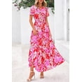 thumbnail image 4 of Vestido PRETTYGARDEN Verano 2025 Boho Floral Rojo M, 4 of 4