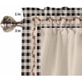 thumbnail image 5 of Kitchen Curtains Valance and Tiers 3 Piece Set, Rustic Texas Western Star Berries Black Buffalo Plaid Rod Pocket Short Window Treatments for Cafe Laundry Room Bathroom 36-Inch Tier Set, 5 of 6
