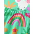 thumbnail image 6 of WIBACKER 2-7T Toddler Girl Boho Holiday Casual Dress Short Sleeve Summer Dresses for Kids - Green Mouse, 6 of 7