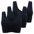 thumbnail image 1 of Womens 3 Pack Seamless Wire Free Bra Low Impact Sports Bra Yoga Sleep Daily Bras with Removable Pads, 1 of 8