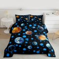 thumbnail image 2 of Feelyou Cartoon Blue Stars Full Size Comforter Sets, Space Planet Bedding Sets, 3 Pieces, 2 of 8