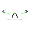 thumbnail image 6 of Photochromic Clear to Dark Mirrored Sport Shield Wrap Rimless Sunglasses [Slate Green - Teal Mirror], 6 of 9