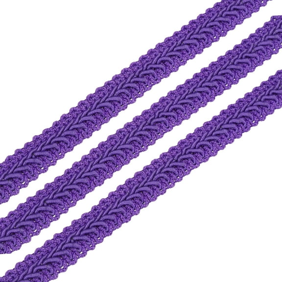 Gimp Braid Trim, 49 Yards x 1/2"(12mm) Curtain Upholstery Trim for DIY Craft, Dark purple