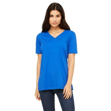 Bella   Canvas Women's Relaxed Jersey Short Sleeve V-Neck Tee