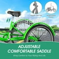 thumbnail image 4 of MOPHOTO 26" Adult Tricycles 3 Wheel 7 Speed Trikes with Large Basket for Outdoor Cycling Shopping, Exercise Men Women's Cruiser Bike (Green, 26inch), 4 of 8
