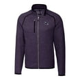 thumbnail image 2 of Men's Cutter & Buck  Heather Purple Minnesota Vikings Helmet Mainsail Sweater-Knit Full-Zip Jacket, 2 of 3