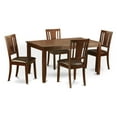 thumbnail image 2 of East West Furniture  5 Piece Dining Table Set- a Rectangle Kitchen Table and 4 Dinette Chairs, Black(Seat Options) DULE5-BLK-W, 2 of 2