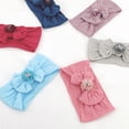 thumbnail image 5 of LNMQLPDBS Baby Bows Headband with Flower Newborn Elastic Floral Hair Bow Toddler Hair Accessories Infant Soft Stretchy Hairbands Turban, 5 of 6