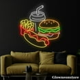 thumbnail image 3 of Glowneon Burger Neon Sign, Hotdog French Fries Led Light, Fast Food Decor, Hamburger Decor Store, 3 of 5