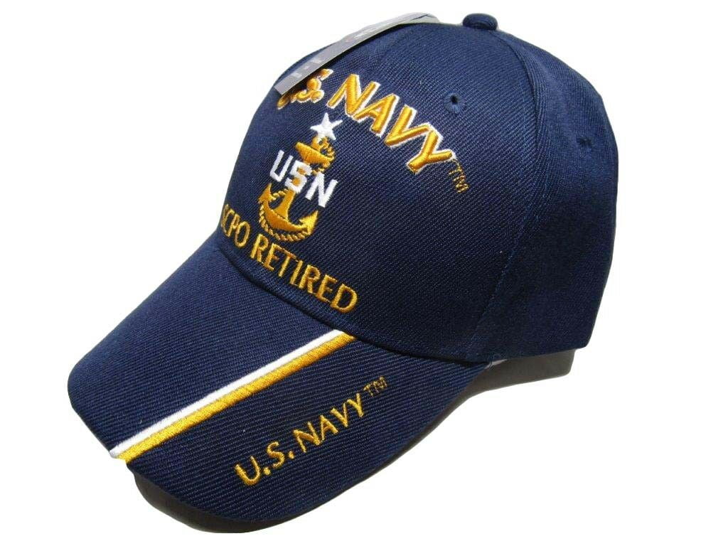 U.S TOPW Navy MCPO Retired USN Navy Blue Embroidered 3D Cap Hat CAP551C 