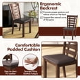 thumbnail image 6 of Costway Wooden Dining Chairs Set of 2 with Upholstered Seat & Rubber High Back Brown, 6 of 8