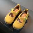 thumbnail image 4 of LoyisViDion Toddler Shoes Clearance Toddler Infant Kids Baby Girls Cute Shoes Solid Princess Soft Leather Shoes Sandals Yellow 18-24Months, 4 of 7