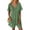 13# Army Green, variant on Rompers for Women Solid Color Casual Short Sleeve V Neck Jumpsuits with Pockets Light Purple 2XL