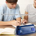 thumbnail image 5 of Meiiso Pencil Pouch, Fashion Canvas Chain Pencil Case Wtih 2-Layer Storage Space, Large Capacity Semi-Transparent, Sturdy Wear-Resistant, 8.46" X 3.54, Style A, 5 of 8
