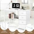 thumbnail image 5 of DreamCurship White Desk with Drawers, White Computer Desk with Shelves, Home Office Desk for Small Space, White, 5 of 8