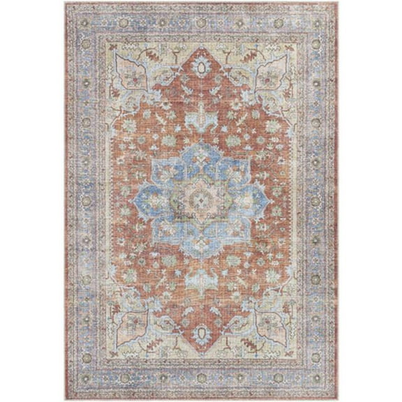 Surya Alanya ALY-2300 63 x 84" Rectangle Fabric Rug in Brown/Dark Blue