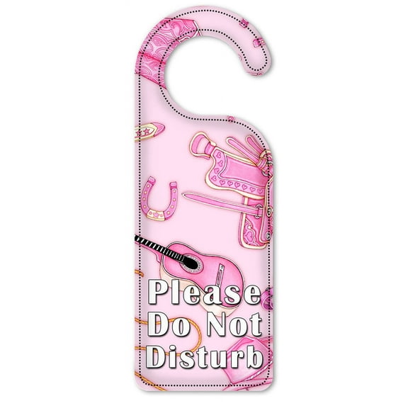 Do Not Disturb Door Knob Hanger Sign - Cow Girl (Pink) - Image by Dan Morris
